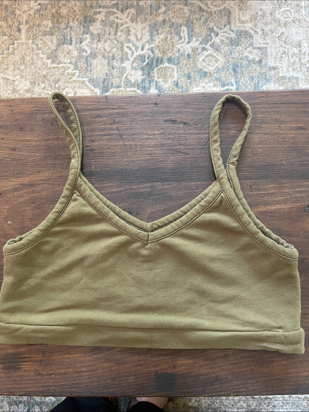 Chaser olive Green Bralette in cotton fabric small